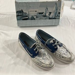 Sperry women’s Bahama blue sequin shoes